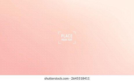 Peach pink gradient background. Abstract summer wallpaper for flyer, poster, sites or mobile app and sale. Dot mesh overlay and place for text, vector illustration. Sun soft peach warm colored bg.