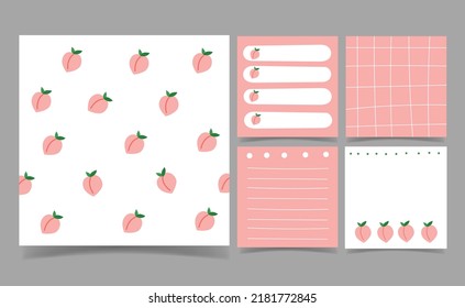 peach and pink memo notes Template for Greeting Scrap booking Card Design. abstract background.