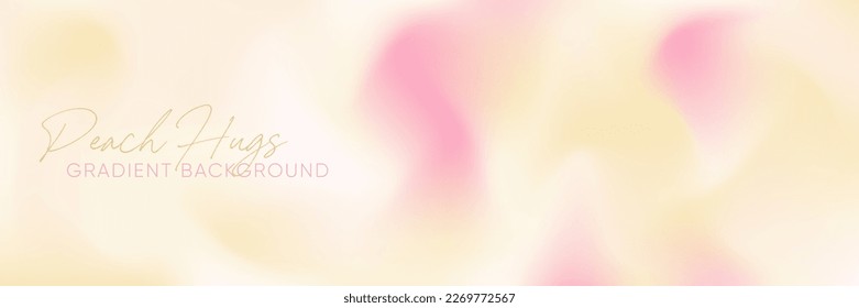 Peach and pink mesh gradient pattern. gradation background with cute yellow and pink colors. Vector abstract blur concept.