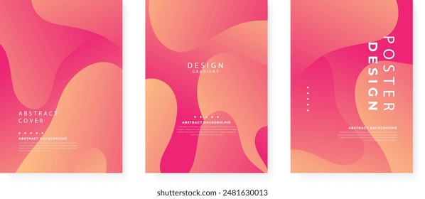Peach and pink modern abstract covers gradient. Futuristic design with wave and fluid shapes. Vector design layout for banner presentations, flyers, posters, background and invitations