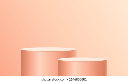 Pink Peach Color Podium Vector Mockup Stock Vector (Royalty Free)  2311088833