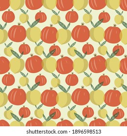 Pfirsich und Pomegranat Vektor Illustration nahtlos Muster.Ideal für Packpapier, Scrapbooking, Textilien, Stoffdruck.eps10.