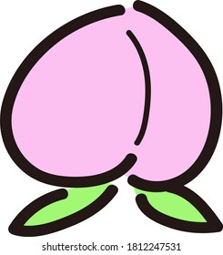Peach pop and simple vector illustration material