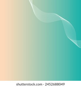 Peach Puff color and Light Sea Green color gradient with smooth line art Blank background for product display, product advertising backdrop,luxury-3d-background, modern-abstract-background, product 3d