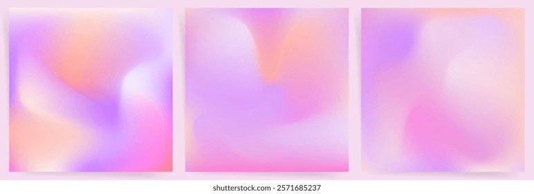 Peach Purple Gradient Background. Soft Pastel Glow with Blurry Flowing Design. Abstract Romantic Mesh Backdrop for Web and Design.
