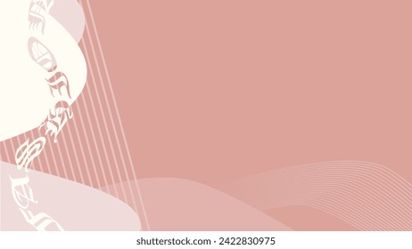 Peach Red Background with Abstract Flat Curve and Typography Frame Template