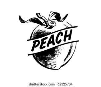 Peach - Retro Clipart Illustration