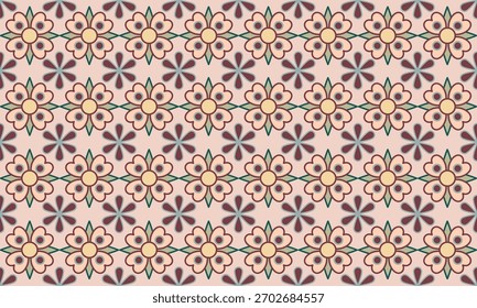 Peach Retro Blumen nahtloses Muster