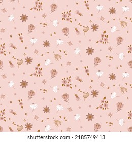 Peach rose pattern pastel color flowers tender cute seamless pattern.