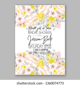 Peach rose ranunculus peony Floral wedding invitation or greeting card Wreath of flower for marriage  party celebration vector printable template watercolor background