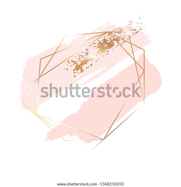 Peach Rose Spots Gold Brush Stroke Stock Vector (Royalty Free) 1368210392