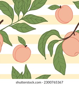 Peach Seamless abstract backgrounds. Hand drawn various shapes and doodle objects. Can be used for printing needs and other digital needs. Contemporary modern trendy vector illustrations.