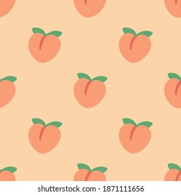 Peach seamless pattern. Aesthetic peachy seamless pattern. Teenager girl aesthetic background. Vector.