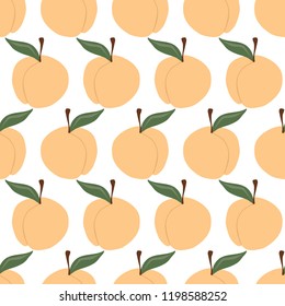 Peach seamless pattern. Baby textile design.