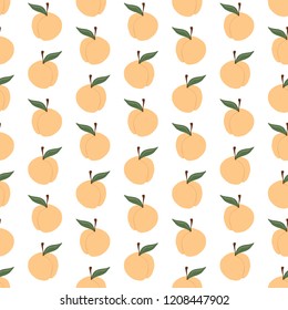 Peach seamless pattern. Cute baby textile design.