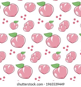 Peach seamless pattern design with polkadot background vector include swatches