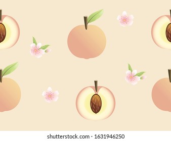 Peach seamless pattern flat design style