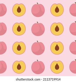 Peach Seamless Pattern Trendy Flat Style Suitable for Wallpaper, Background, Fabric, Gift Wrapping, Texture, Textile