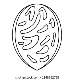 Peach seed icon. Outline peach seed vector icon for web design isolated on white background