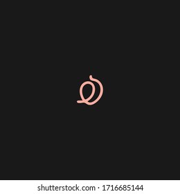 Peach shape with hidden E or ED logo design vector