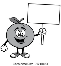 Peach with Sign Illustration