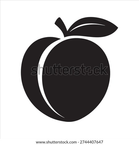 Peach Silhouette, Vector, Icon, Logo, White Background.
