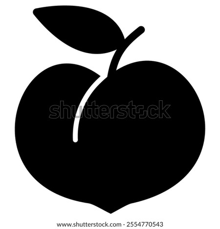 Peach silhouette vector isolated on a white background.
