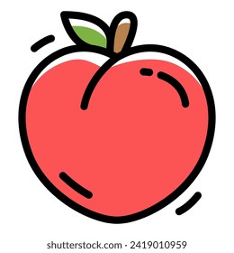 Símbolo del logotipo de la línea simple Peach