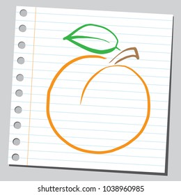 Peach ( simple sketch drawing )