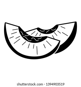 Peach slice icon. Simple illustration of peach slice vector icon for web design isolated on white background