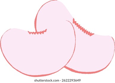 peach, slice, overlap, cute, pastel