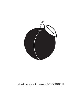 Peach solid icon, healthy fruit, vector graphics, a filled pattern on a white background, eps 10.