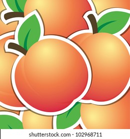 Peach sticker background/card in vector format.