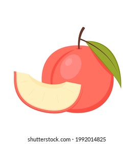Pfirsich. Süßes Obst. Zeichnen Sie Vektorsymbole.