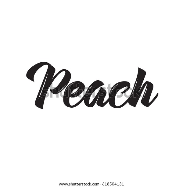 Peach Text Design Vector Calligraphy Typography Stock Vector (Royalty