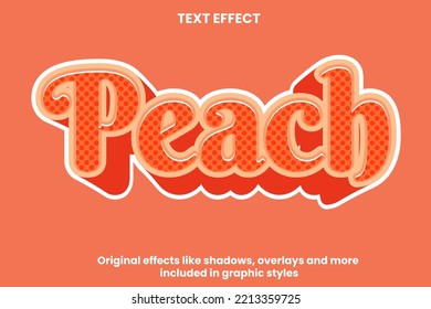 peach text effect editable design vector