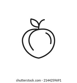 Peach thin line icon. Linear symbol. Vector illustration.