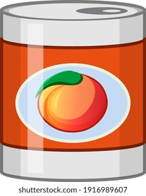 Peach in a tin can illustration