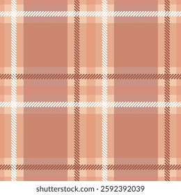 Peach tonality, seamless plaid pattern. Vector design