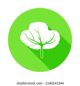 peach tree icon in Flat long shadow style on white background
