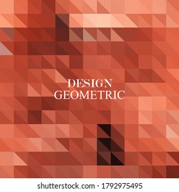 Peach triangles geometric abstract background. Vector modern abstract background.