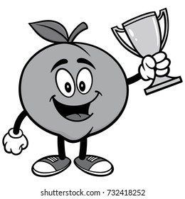 Peach with Trophy Illustration