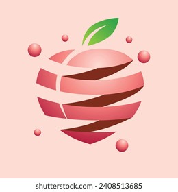 Diseño del logotipo de corte truncado de color. Ilustración del vector