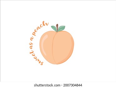 peach vector art design hand drawn