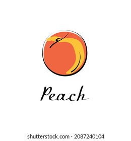 Dibujo plano de dibujos animados vectoriales. Logo de frutas y verduras frescas