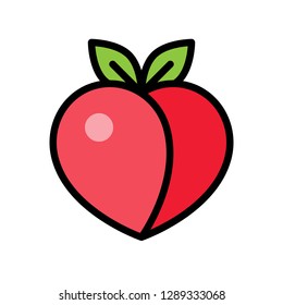 Peach vector, Chinese lunar new year filled outline style icon 