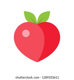 Peach vector, Chinese lunar new year flat style icon 