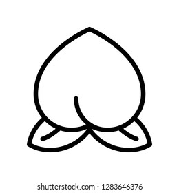 Peach vector, Chinese New Year related line design icon editable stroke