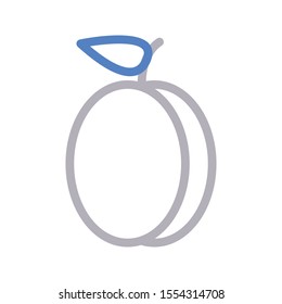 peach vector colour line icon