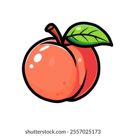 peach vector design illustration, peach icon, peach logo, very good as a sticker.